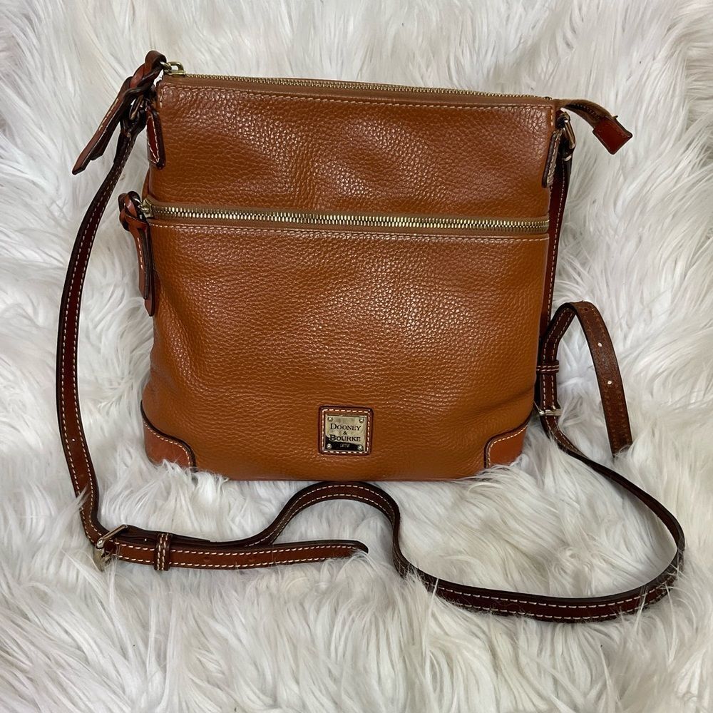 Dooney & Bourke caramel pebble grain leather crossbody bag